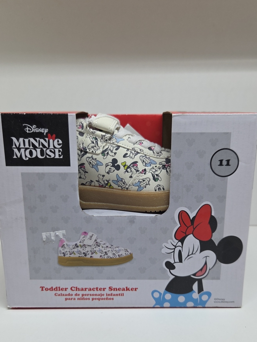 Disney Minnie Mouse White and Tan Toddler Sneakers